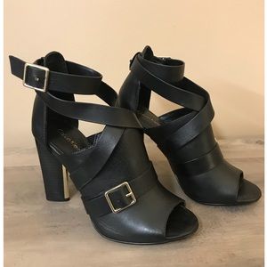Calvin Klein Leather Peep Toe Heels